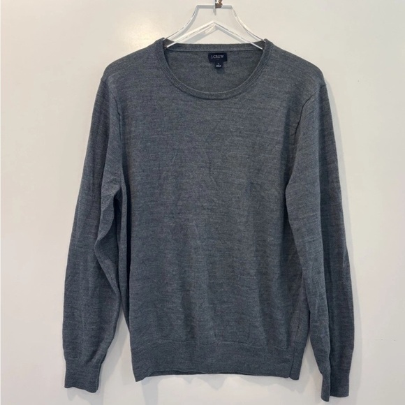 J. Crew Gray Merino Wool Blend Crewneck Sweater Mens Size Large (540) - Picture 2 of 5